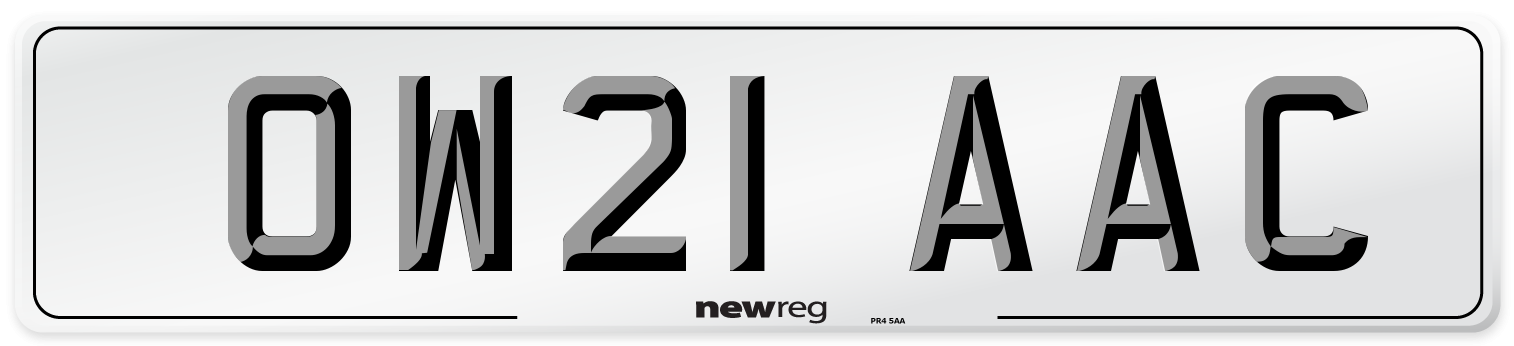 OW21 AAC Number Plate from New Reg